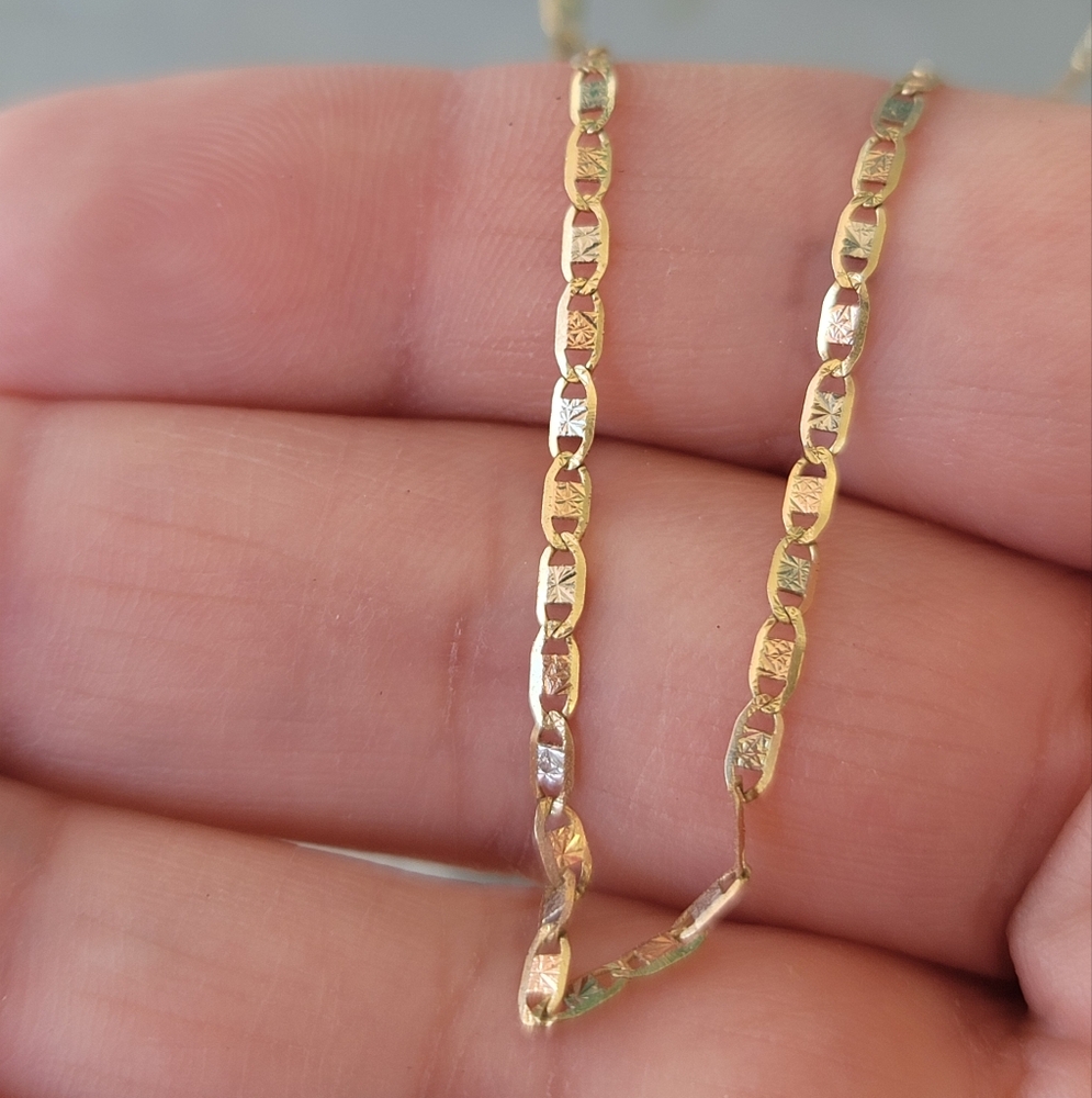 14k Three Gold Chain 18"